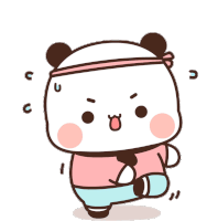 Bubu in a headband, mid-stride and going for it